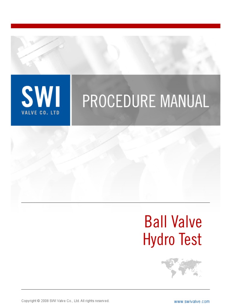 Procedure Manual Ball Valve Hydro Test PDF