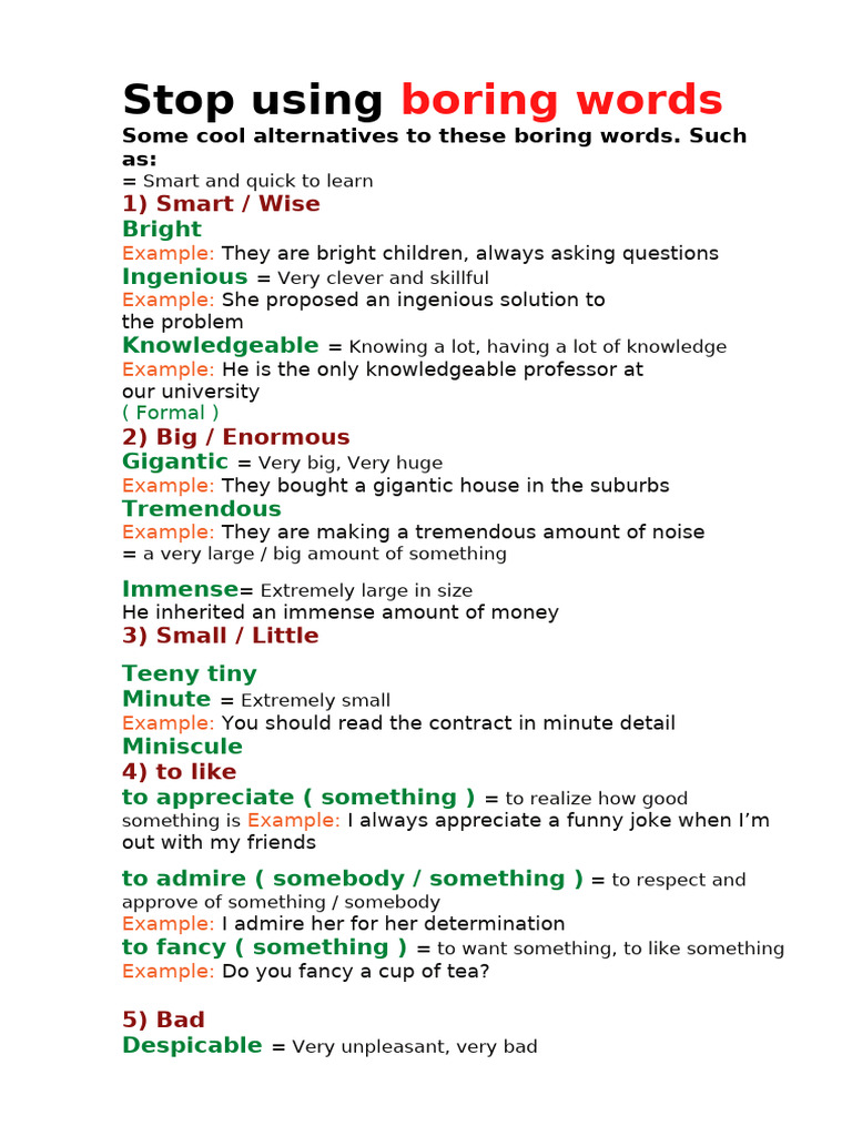 Stop using boring words | PDF