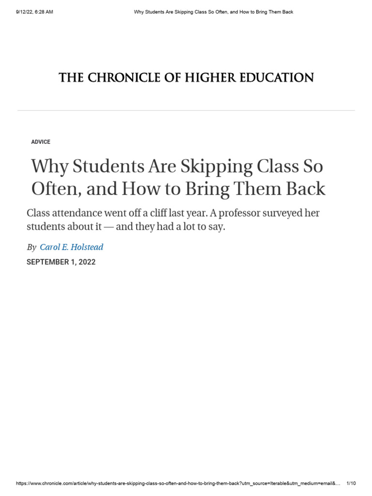 Why Students Are Skipping Class So Often, and How To Bring Them Back PDF