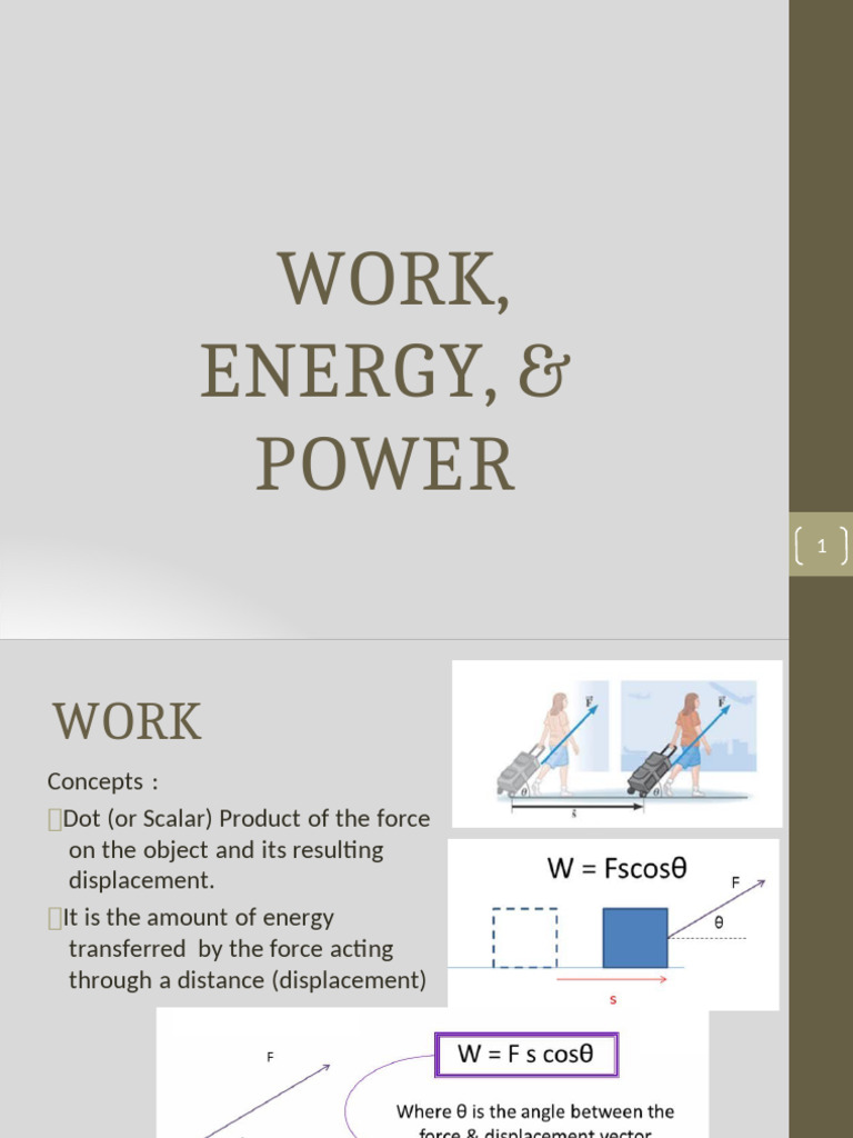 Work, Energy, and Power Concepts Explained | PDF | Force | Potential Energy