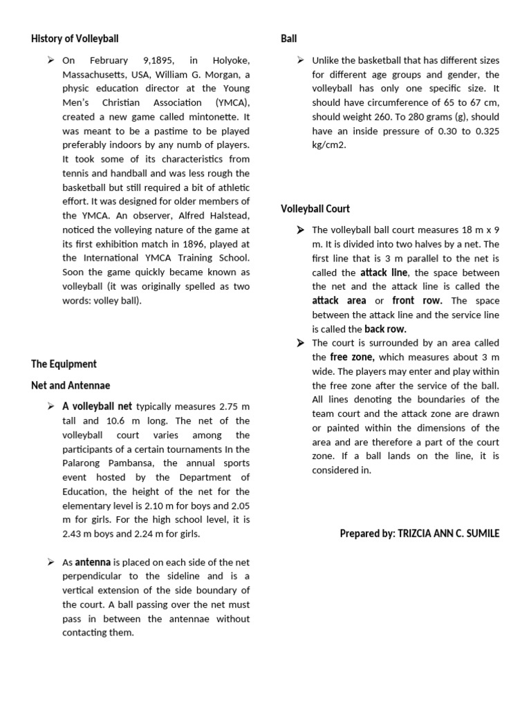 History Of Volleyball Pdf Volleyball Sports