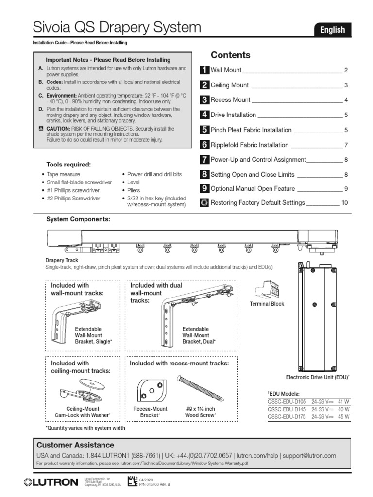 Sivoia QS Drapery System: English | PDF