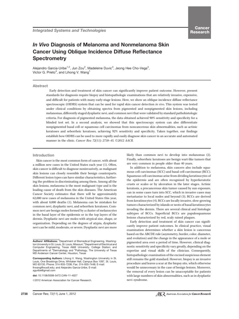 Melanoma ID Using Light | PDF | Melanoma | Skin Cancer