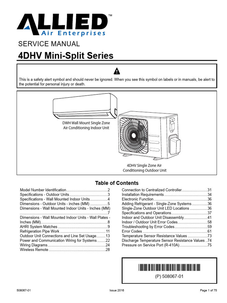 4dhv Mini-Split Series Manual | PDF