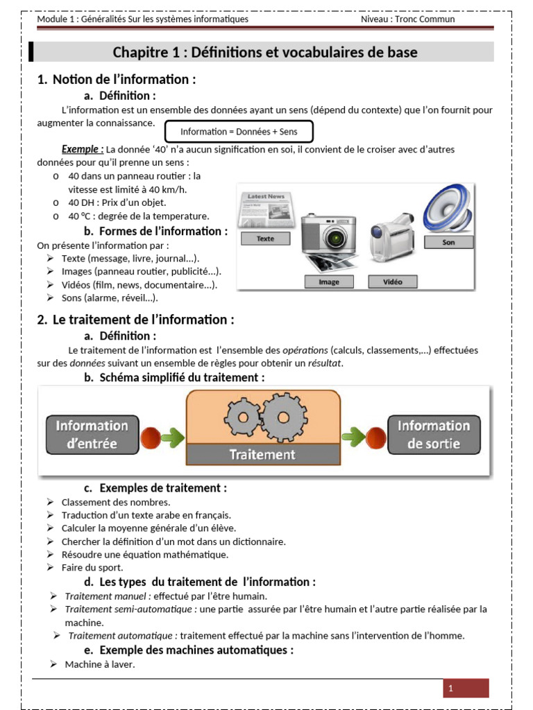 Chapitre 1 - Cour | PDF