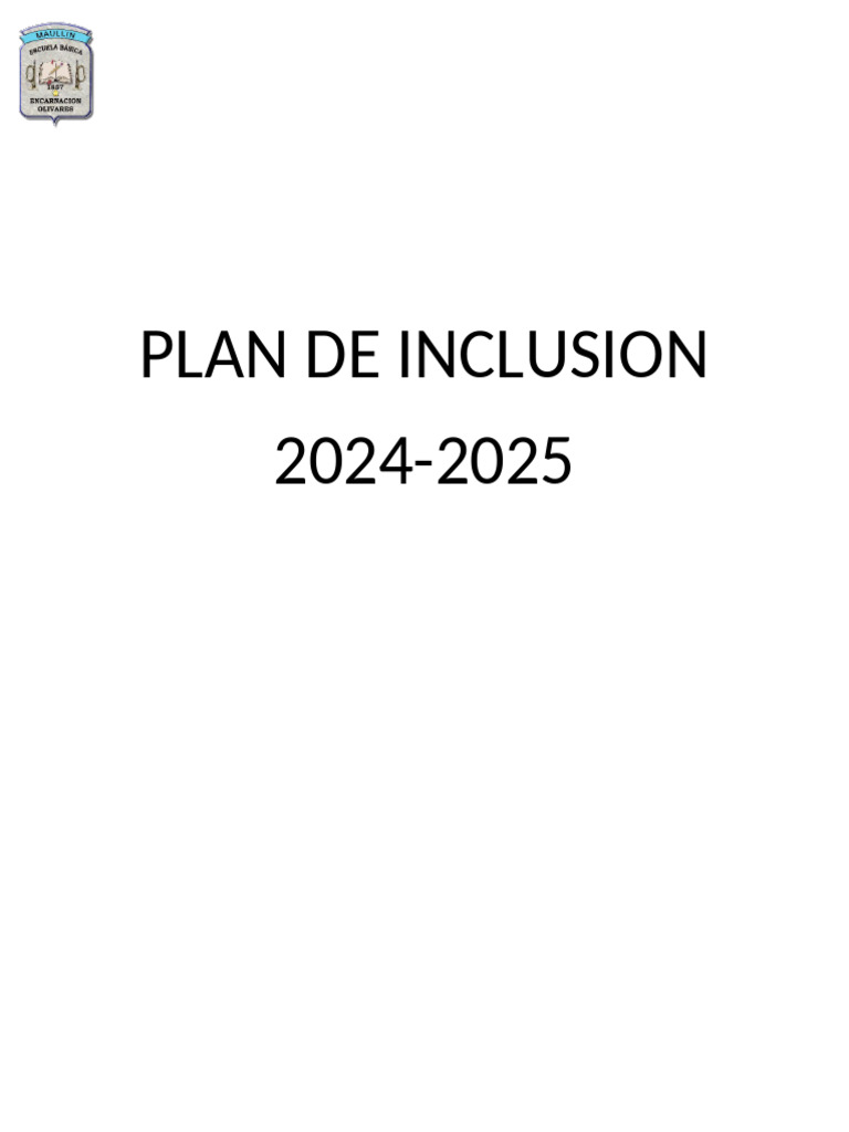 Plan de Inclusion (2024-2025) | PDF