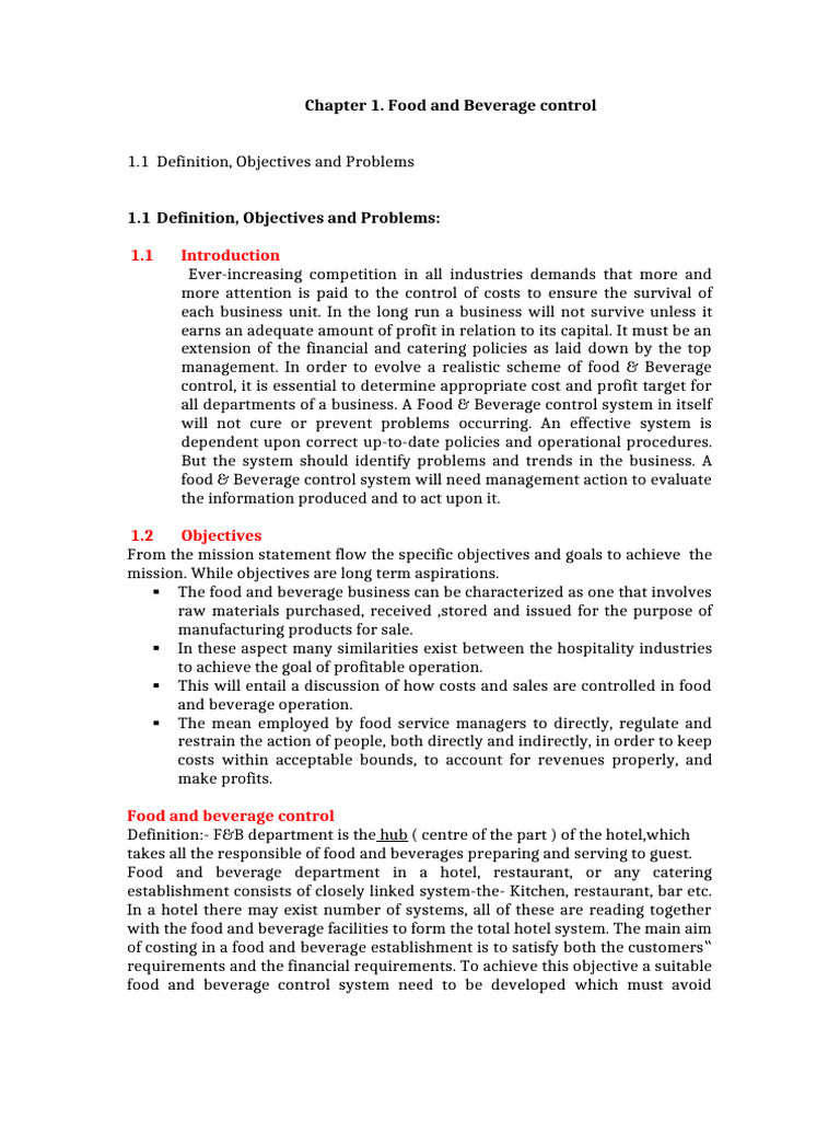 1.F&B Control | PDF
