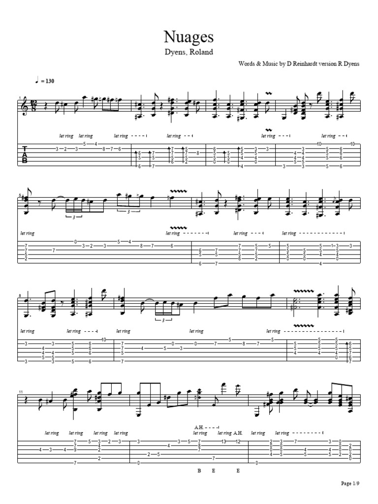 Dyens, Roland - Nuages GUIT-SOLO | PDF