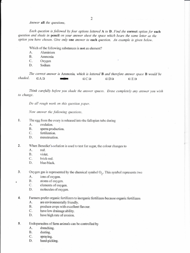 2021 Bece Feb Integrated Science 1 Pdf
