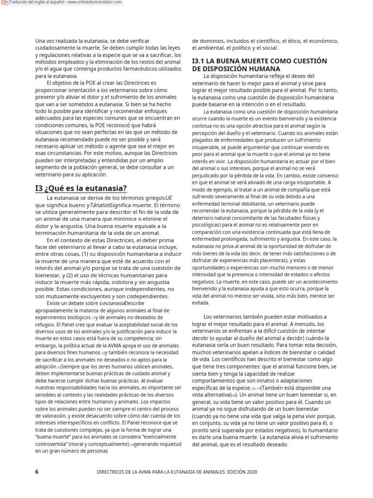 Guidelines-on-Euthanasia-2020 2.en - Es | PDF