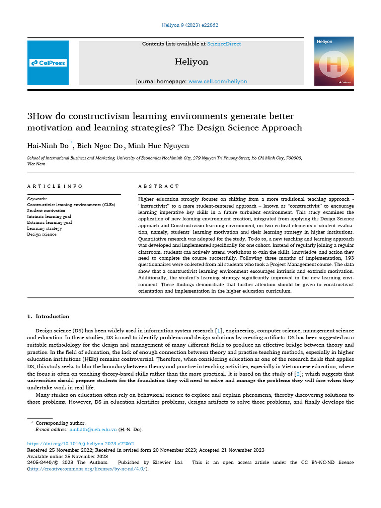 3how Do Constructivism Learning Environments Generate Better | PDF