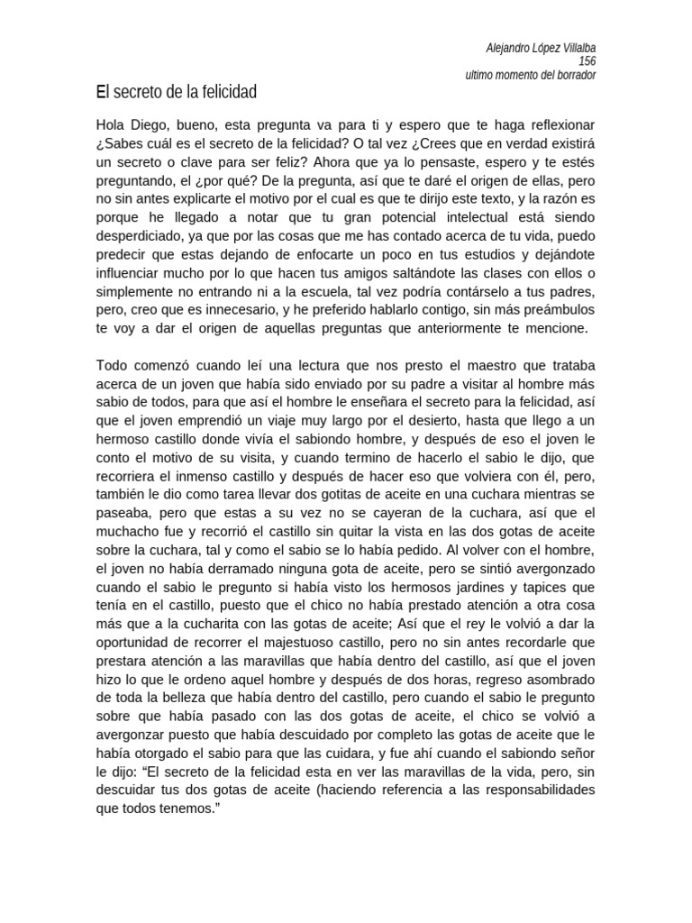 El Secreto de La Felicidad Ultimo Momento | PDF