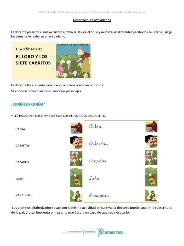 Secuencia Los 7 Cabritos | PDF