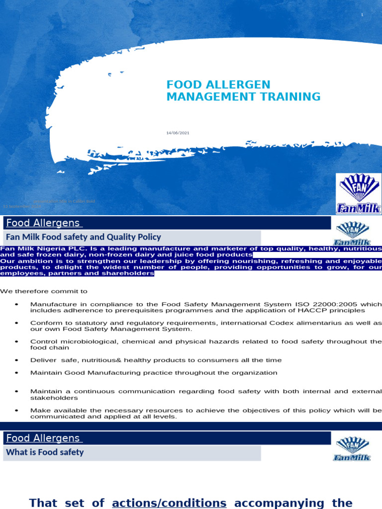 Food Allergen Training June 21 002 Pdf