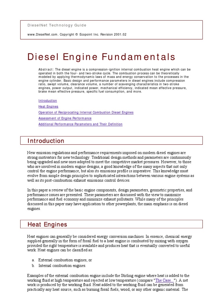 Diesel Engine Fundamentals 2 PDF Internal Combustion Engine