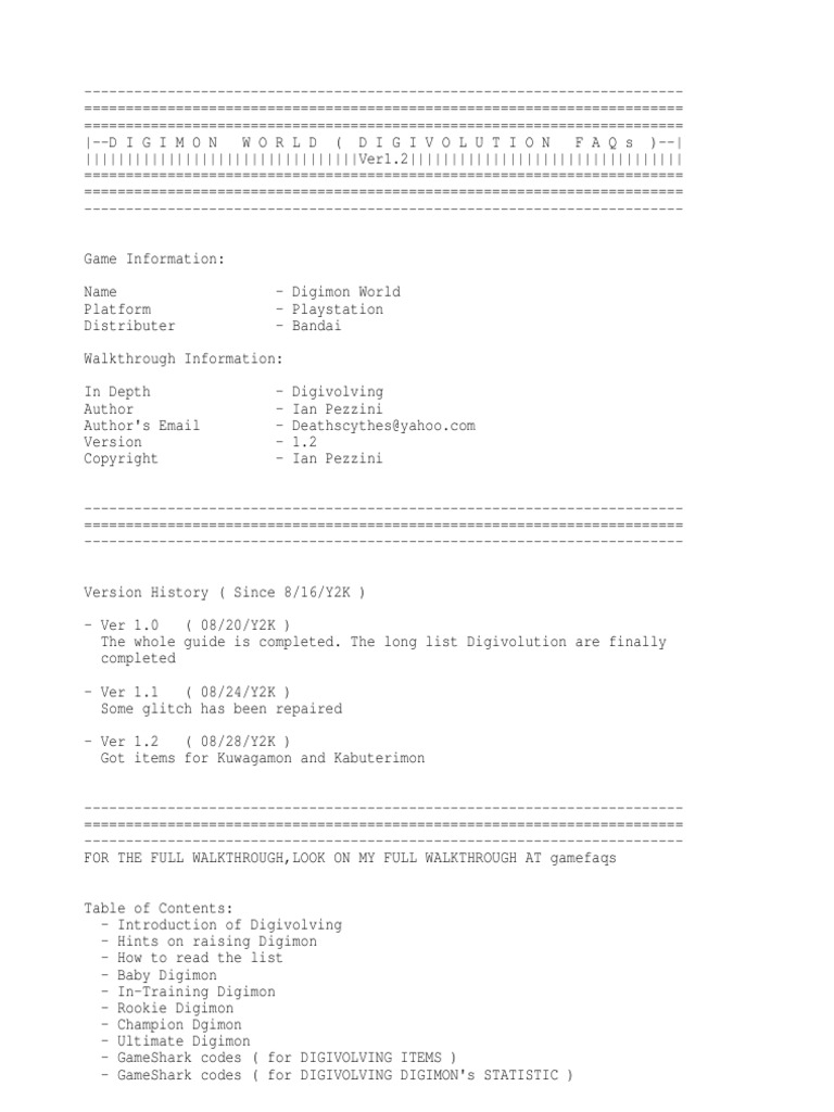 Digimon world walk through pdf works nature