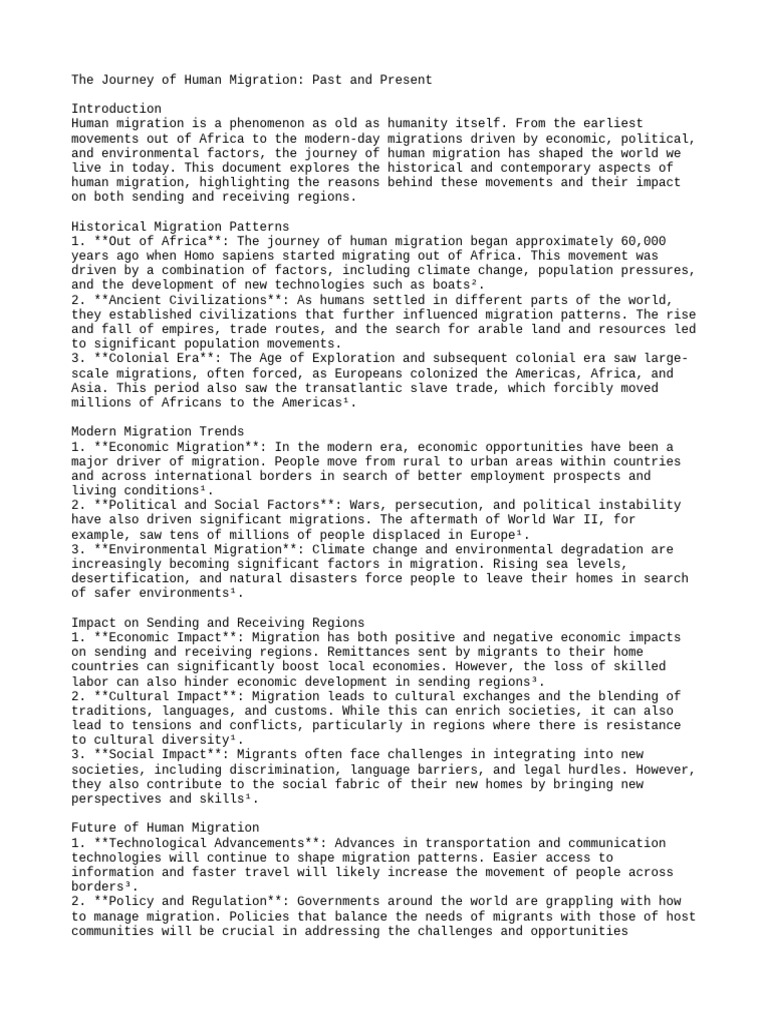 The Journey Of Human Migration Pdf