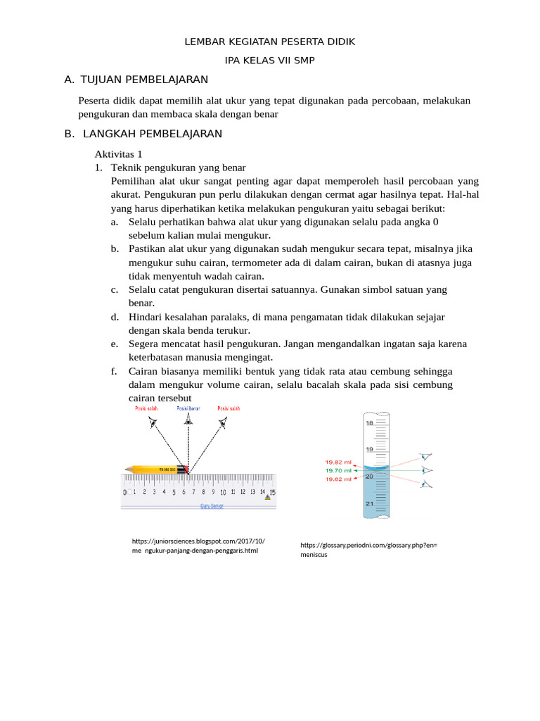 LKPD Pengukuran IPA Kelas 7 | PDF | Kesehatan Holistik | Sains & Matematika