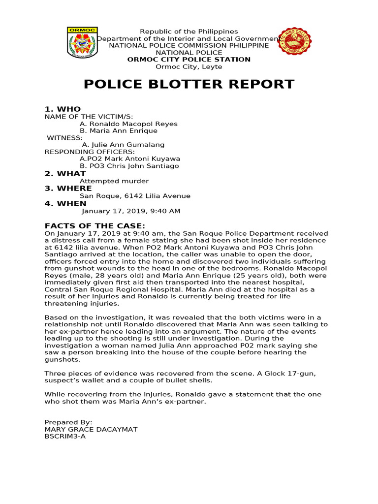 Police Blotter Report1 PDF