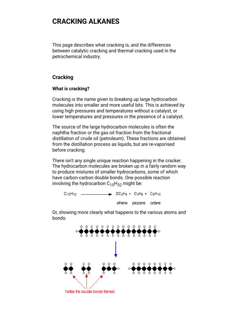 Cracking Alkanes - Thermal and Catalytic | PDF