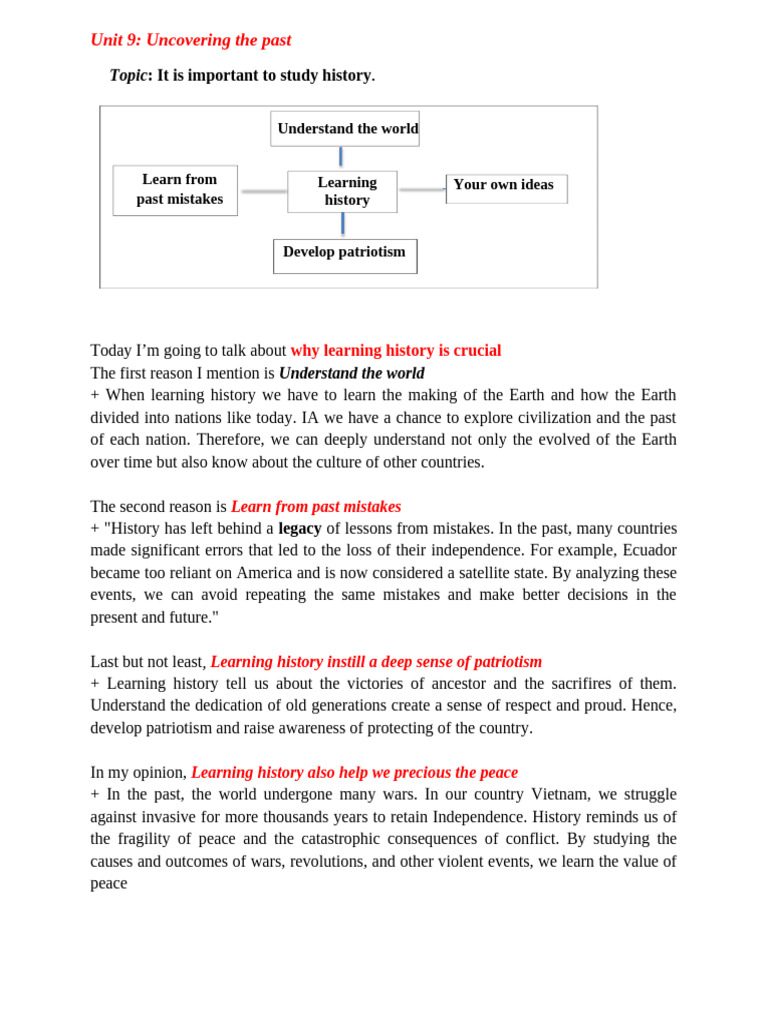 Speaking Practice 2 - History Unit 9 | PDF