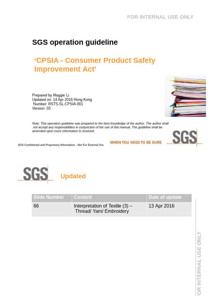 RSTS-SL-CPSIA-001 CPSIA - Operation Guideline 2016 | PDF