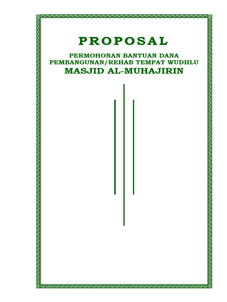 Proposal Pembangunan Tempat Wudhu Masjid Al Muhajirin | PDF