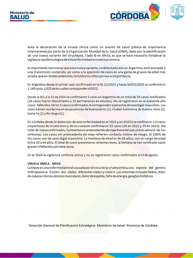 Alerta MPOX 16-08 | PDF