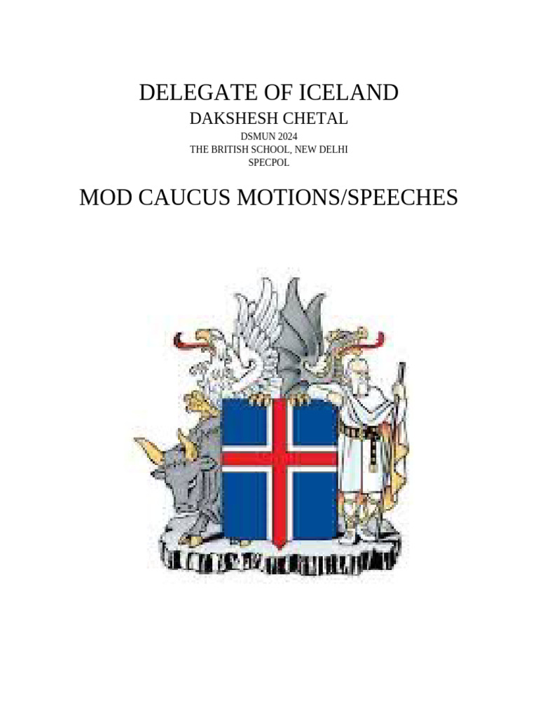 Mod Caucus Motions and Speeches | PDF