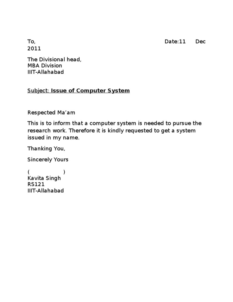 Request for Computer System Issuance | PDF