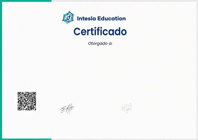 Certificado Intesla Education | PDF