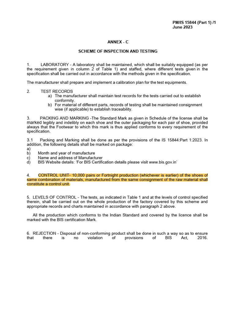 SIT IS 15844 Part 1 | PDF