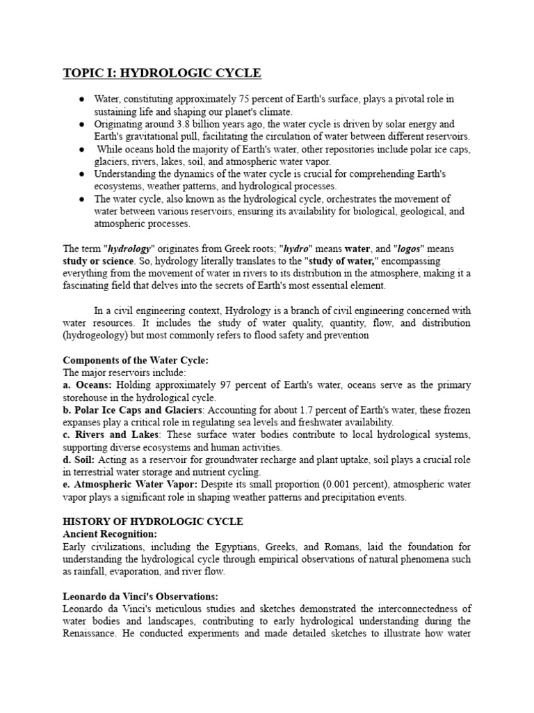 Hydrologic Cycle | PDF
