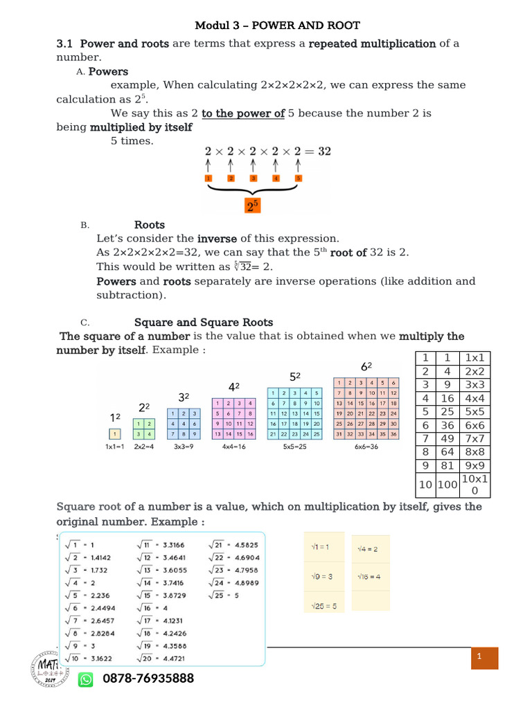 Modul 3 - Power and Root | PDF