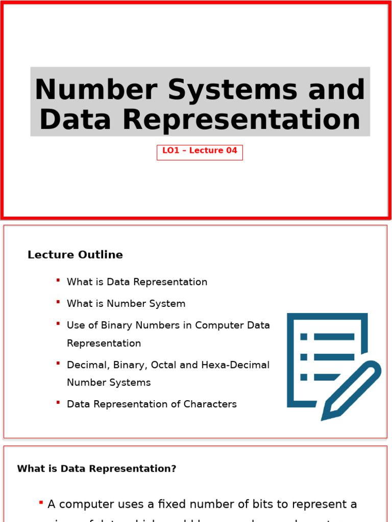 LO4 - Number Systems and Data Representation | PDF