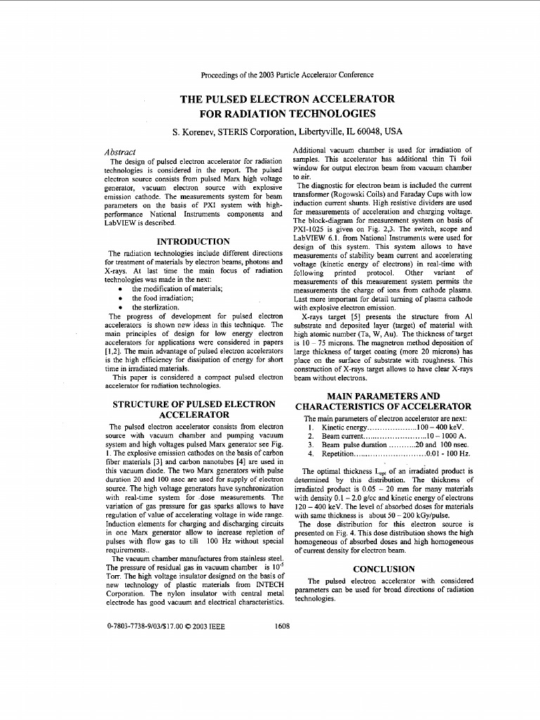 Pulsed Electron Accelerator Design | PDF | Particle Accelerator | Electron