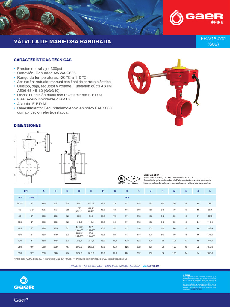 ER V15 202 S02 - Valvula de Mariposa Ranurada Gaer | PDF