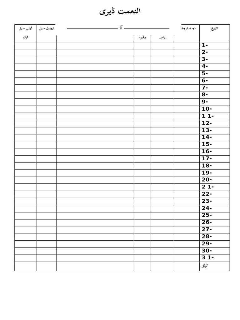 Milk Monthly Loss and Gain Sheet | PDF