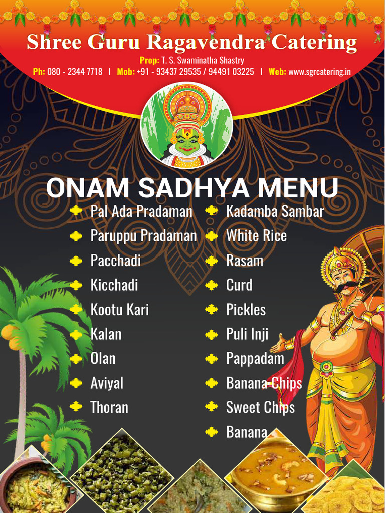 Onam Sadhya Menu | PDF