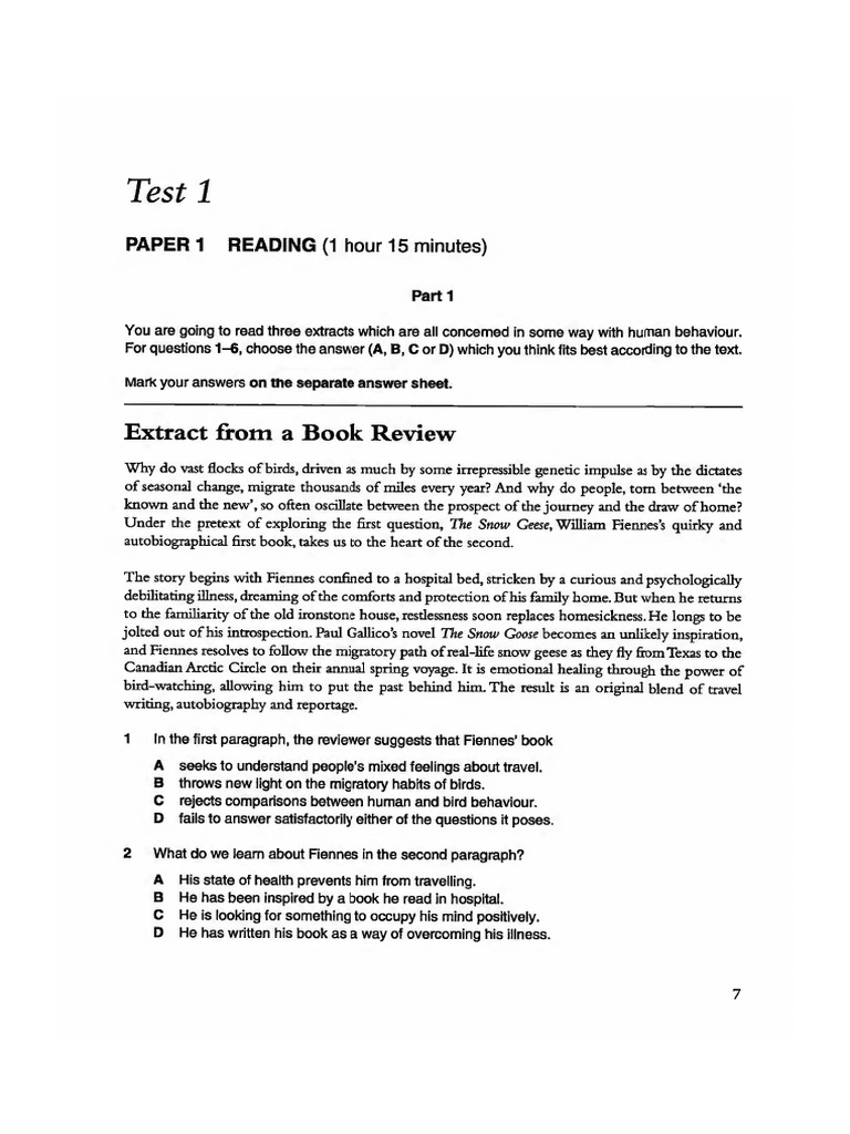 CAE Testbook 2 Test 1 (2008) | PDF