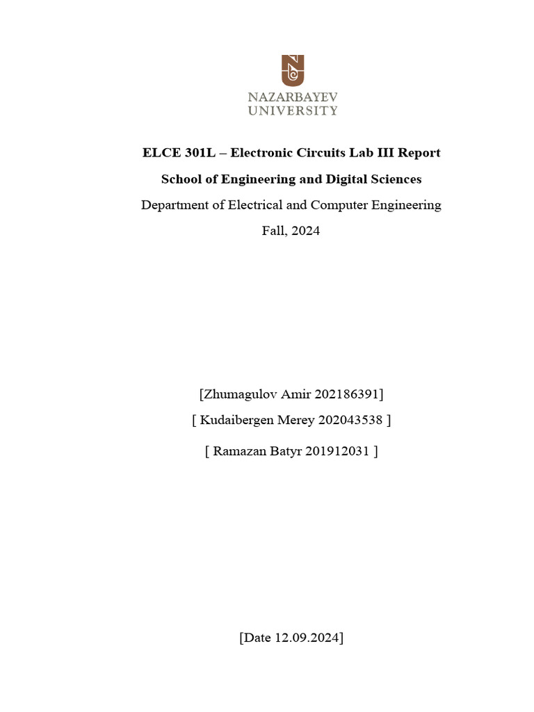 Lab Report 3&4 ELCE 301L | PDF