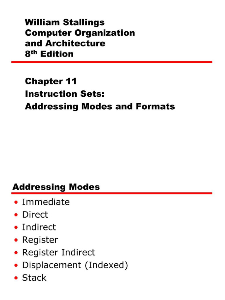 Addressing Modes Stallings | PDF