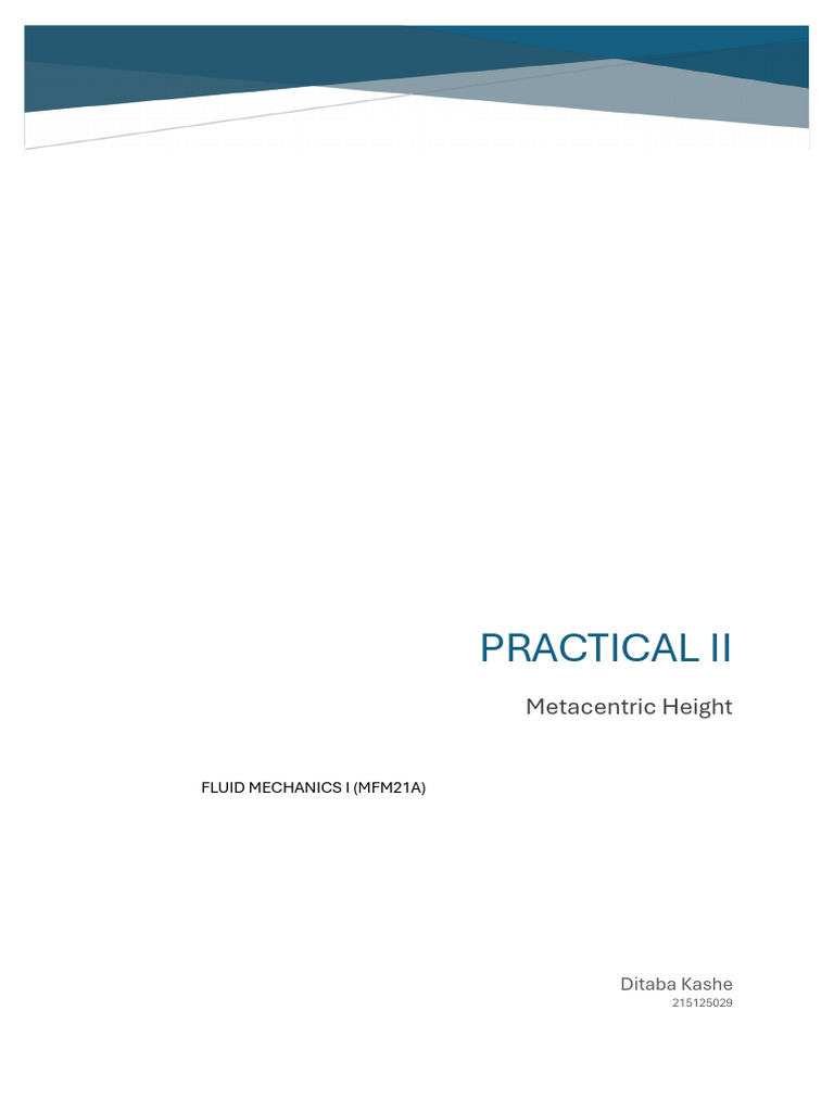 Metacentric Height Experiment Analysis | PDF | Buoyancy | Physical ...