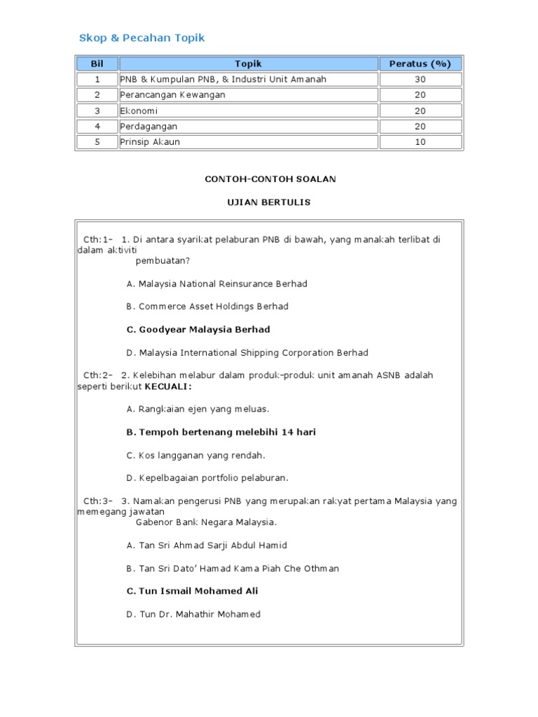 Contoh Soalan Kbat Ekonomi Asas Spm - Selangor e