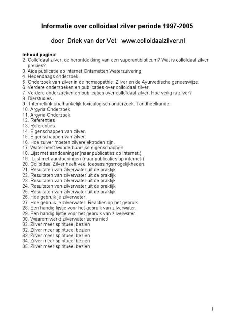 Colloidaal Zilver Info Boekje