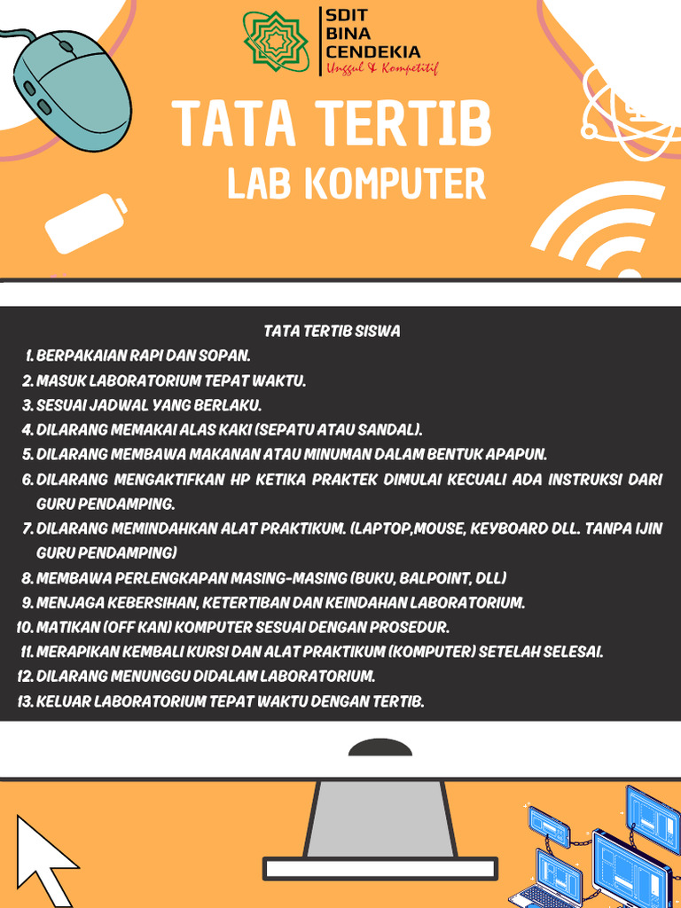 Poster Tata Tertib UKS Sekolah Merah Ilustratif | PDF