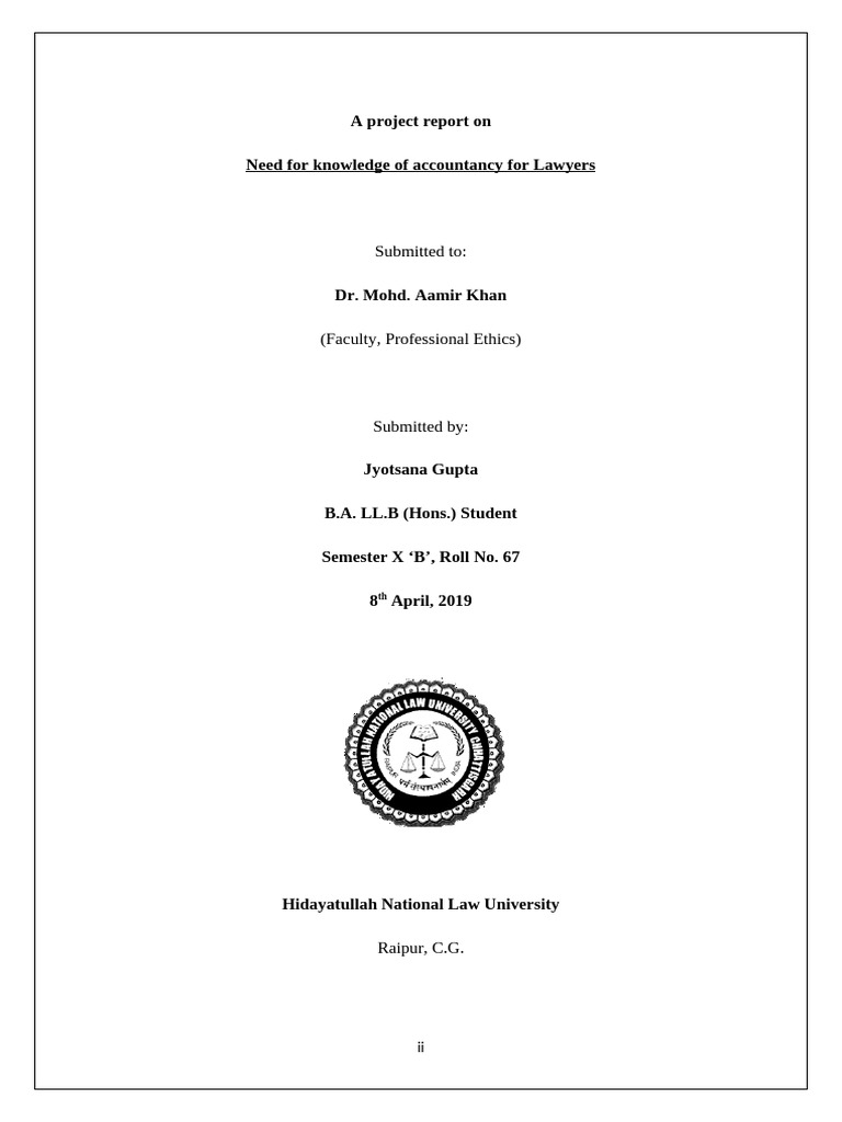 A project report on need for knowledge of accountancy for lawyers pdf