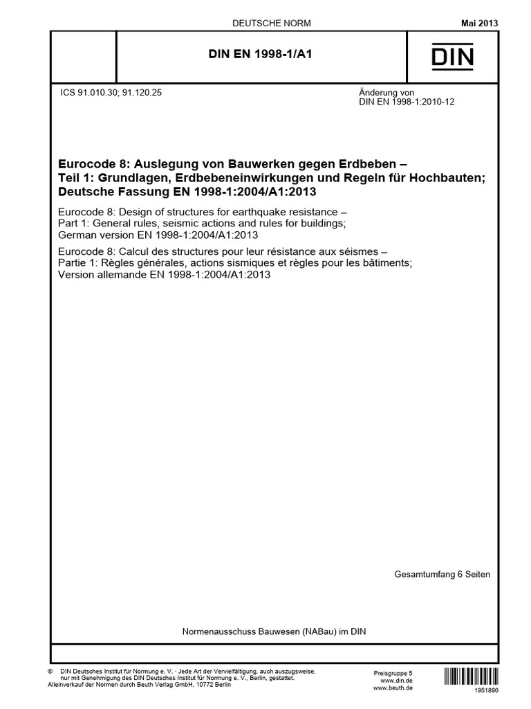 Din en 1998-1a1 - 0513 | PDF