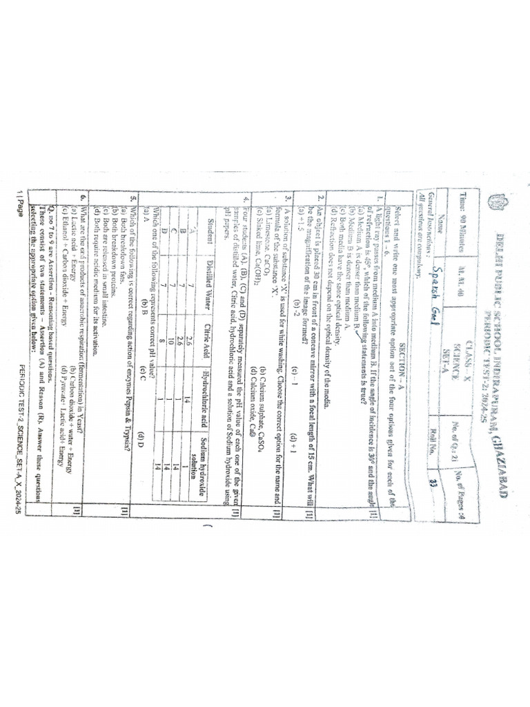 Science pt2 Set-A | PDF