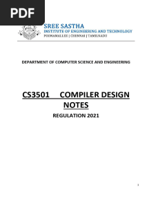 Compiler Design-Notes